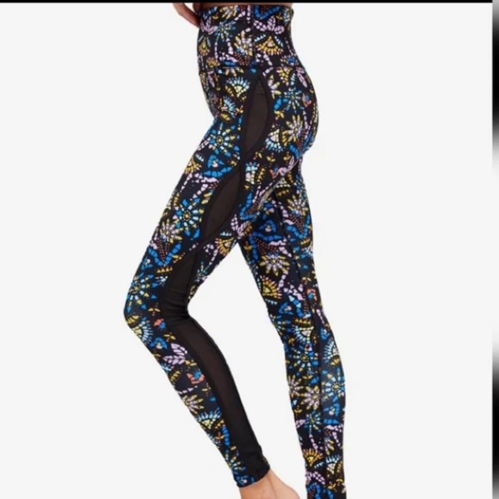 Free People Movement Liza Illusion Mesh Quick Dry High Rise Leggings Size Small